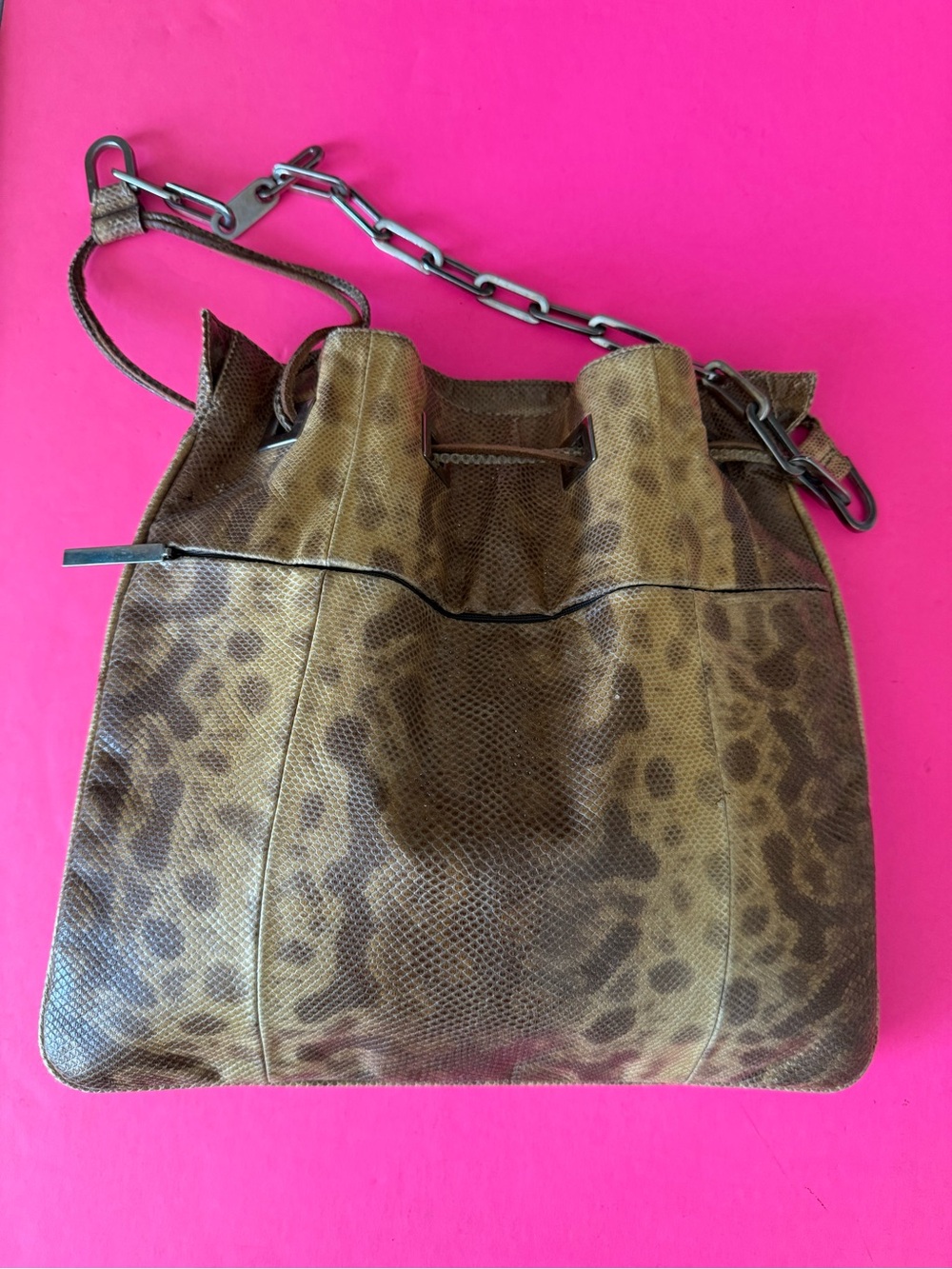VINTAGE Gucci by Tom Ford PYTHON Shoulder Bag with Chain Strap